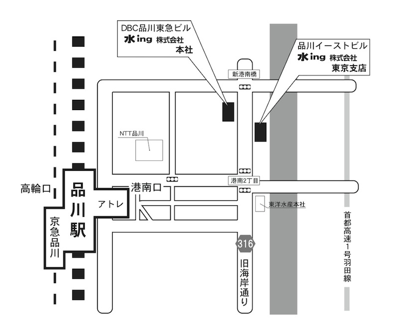 本社・東京支店地図